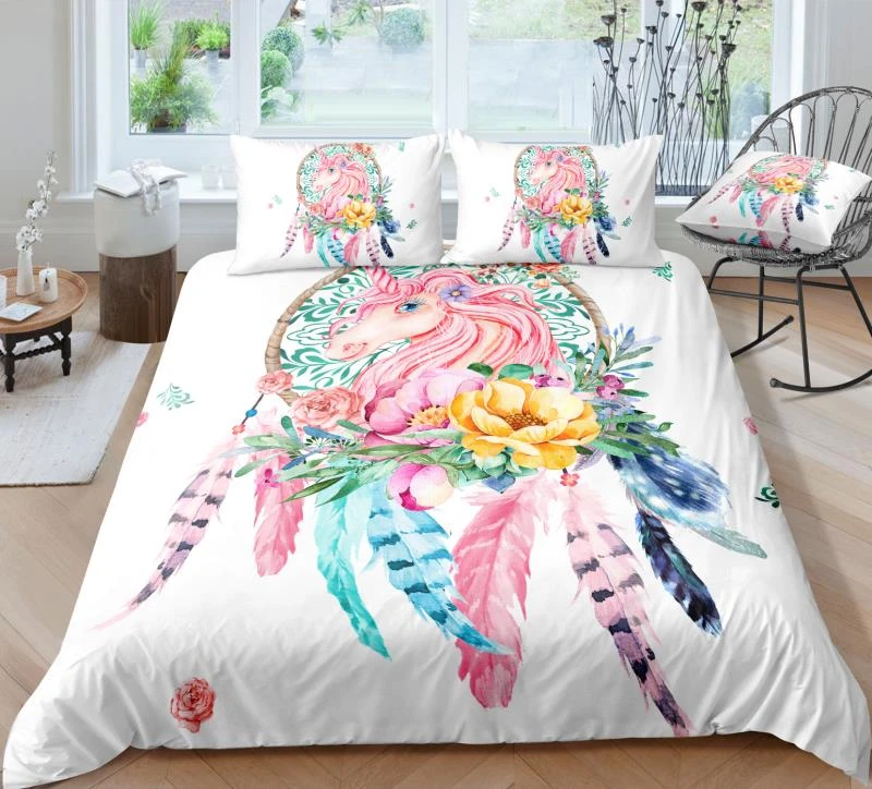 Unicorn Inside A DreamCatcher Bedding Set 3 Unicorn Inside A DreamCatcher Bedding Set