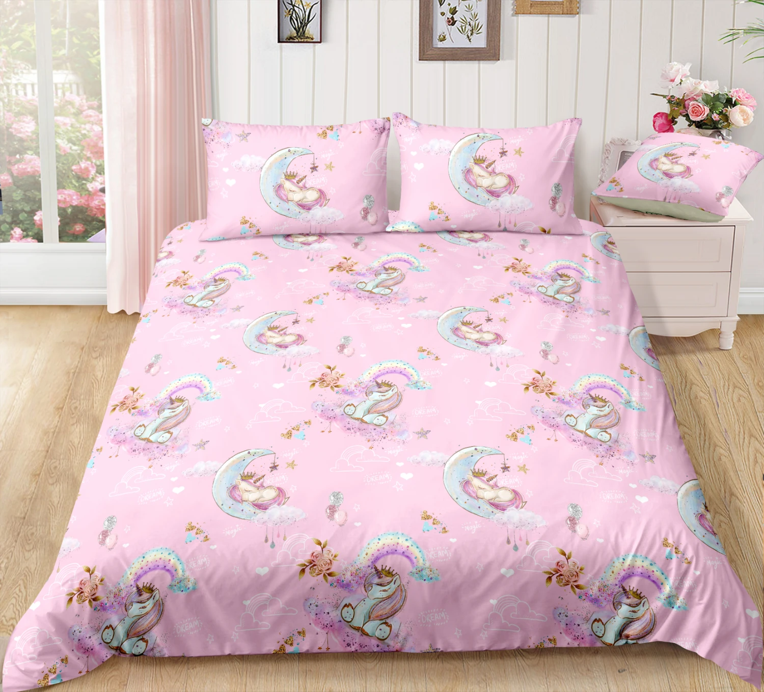Unicorn Moon Bedding Set 3 Unicorn Moon Bedding Set