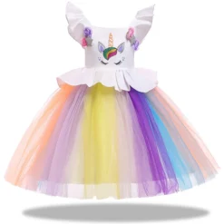 Colorful Unicorn Party Dress -Unicorn Fashion Unicorn Party Girls Dress for Girls dream cosplay Elsa Costumes Summer Wedding Dresses For Kids 3