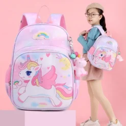 Unicorn Pink Rainbow Schoolbag For Girls 11 Unicorn Pink Rainbow Schoolbag For Girls -Unicorn Fashion Unicorn Pink Girls School Bag Baby Girls Kindergarten Backpack School for Kids small Knapsack Mochila Escolar 2