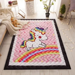 Unicorn Quilted Area Thick Carpet