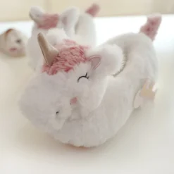 Toddler And Kids Unicorn Slippers -Unicorn Fashion Unicorn Slippers Children Flip Flops Kids Shoes Girls White Winter Warm Plush Home Shoes Cotton Slippers 2