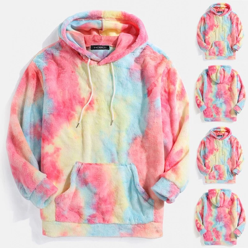 Unicorn Tie-Dye Warm Fleece Hooded Pullovers 3 Unicorn Tie-Dye Warm Fleece Hooded Pullovers