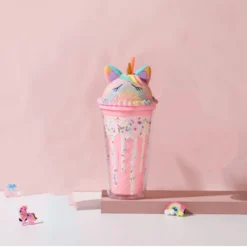 Unicorn Sparkling Rainbow Tumbler 12 Unicorn Sparkling Rainbow Tumbler -Unicorn Fashion Unicorn Water Cup 450ml Double Layer Kids Kawaii Tumbler Plastic Water Bottle with Straw Ice Cream 3