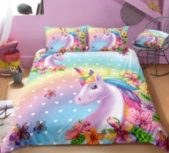 Unicorn And Rainbow Bedding Set