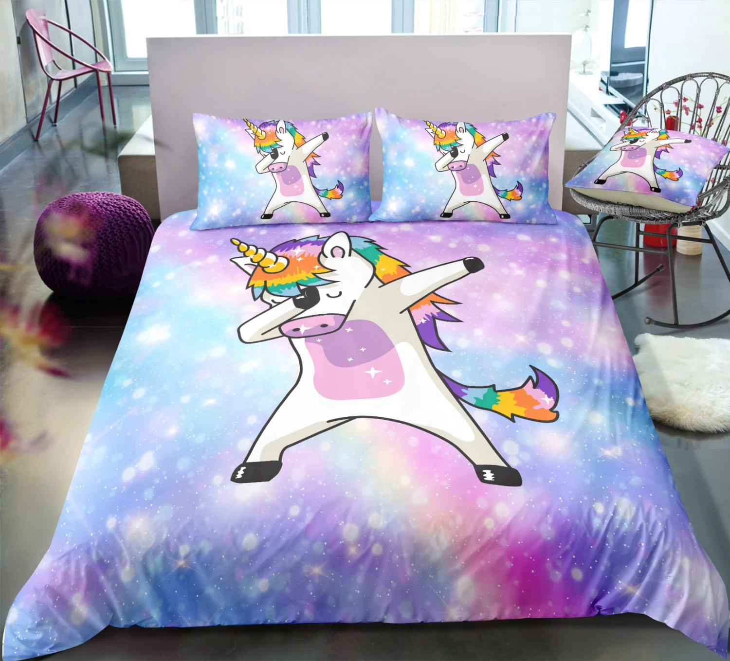 Unicorn Dab Bedding Set 3 Unicorn Dab Bedding Set