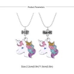 Unicorns BEST FRIENDS Necklaces Keychains 13 Unicorns BEST FRIENDS Necklaces Keychains -Unicorn Fashion Unicorns BEST FRIENDS Necklaces Keychains BFF Friendship Cartoon animal jewelry gifts for Kids girls 5