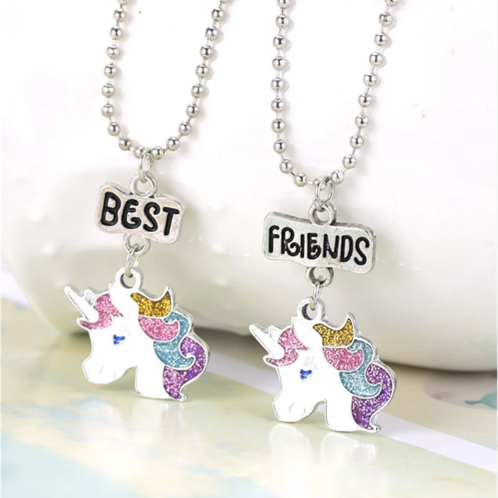 Unicorns BEST FRIENDS Necklaces Keychains 3 Unicorns BEST FRIENDS Necklaces Keychains