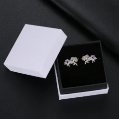 Unique Charming Crystal Unicorn Earrings -Unicorn Fashion Unique Charming Jewelry Colorful Crystal Unicorn Earrings for Women Wedding Gift Cute Animal Earrings boucle d 3