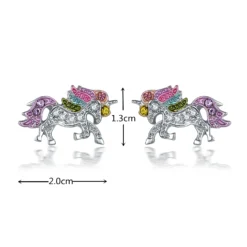 Unique Charming Crystal Unicorn Earrings -Unicorn Fashion Unique Charming Jewelry Colorful Crystal Unicorn Earrings for Women Wedding Gift Cute Animal Earrings boucle d 4