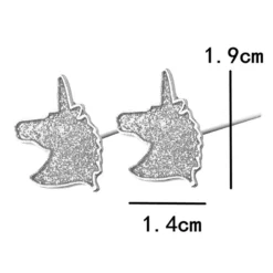 Charming Crystal Unicorn Earrings -Unicorn Fashion Unique Charming Jewelry Silver Color Crystal Unicorn Earrings for Women Wedding Gift Cute Animal Small Earrings 4