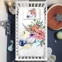 Wild Floral Unicorn Crib Bedding Set – Unicorn Nursery Baby Bedding
