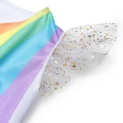 Girls Rainbow Unicorn Dress Tutu Princess Lace Dresses -Unicorn Fashion YOFEEL Girls Rainbow Unicorn Dress Cosplay Angel Prom Costume Kids Tutu Princess Lace Dresses Hair Hoop 2