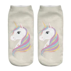 3D Printing Aqua Unicorn Socks 11 3D Printing Aqua Unicorn Socks -Unicorn Fashion Zohra New Hot Women Hosiery 3D Printing Socks Aqua Unicorn Meias Causal Low Cut Ankle Sock 2