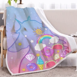 Rainbow Unicorn Throw Fleece Blanket For Kids And Girls 9 Rainbow Unicorn Throw Fleece Blanket For Kids And Girls -Unicorn Fashion download 34