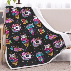 Colorful Unicorn Fleece Throw Blanket For Kids Bedroom -Unicorn Fashion download 36