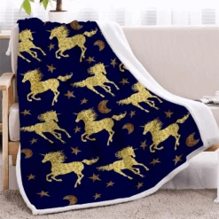 Sparkle Unicorn Fleece Throw Blanket For Girls Bedroom -Unicorn Fashion download 38