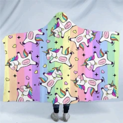 Funny Unicorn Hooded Blanket