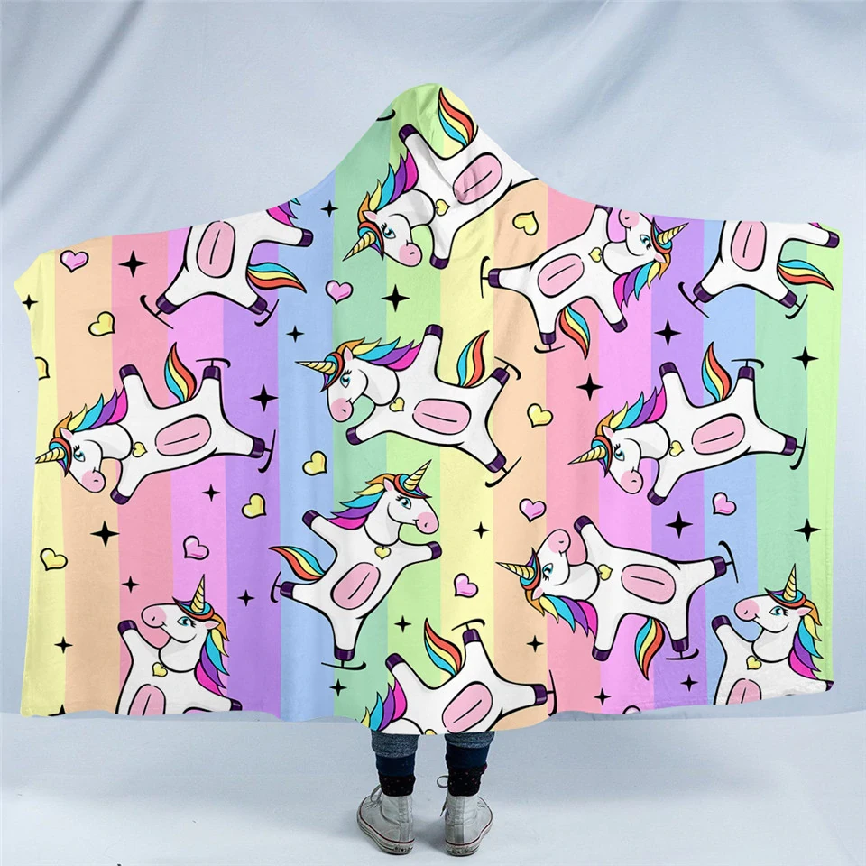 Funny Unicorn Hooded Blanket 3 Funny Unicorn Hooded Blanket