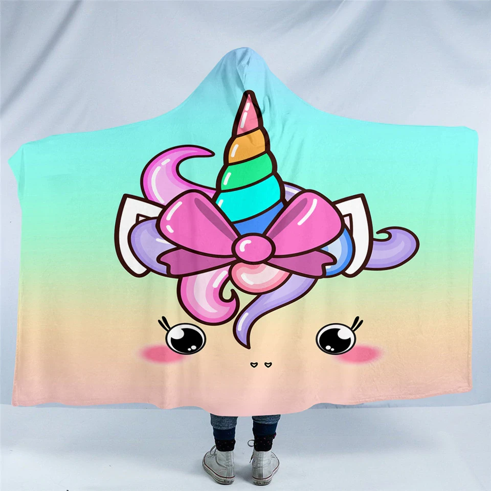 Kawaii Unicorn Hooded Blanket 3 Kawaii Unicorn Hooded Blanket