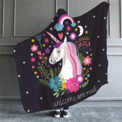 Unicorn Are Real Hooded Blanket -Unicorn Fashion download 63