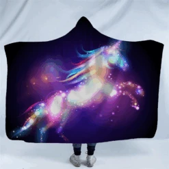 Purple Galaxy Unicorn Hooded Blanket