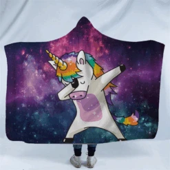 Magical Unicorn Dab Hooded Blanket