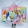Rainbow Galaxy Unicorn Dab Hooded Blanket