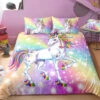 Glittering Rainbow Unicorn Bedding Set -Unicorn Fashion glittering unicorn bedding