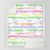 Cartoon Winged Unicorn Sherpa Fleece Blanket -Unicorn Fashion gray background