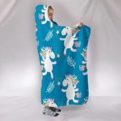 Blue Kid Unicorn Pattern Hooded Blanket -Unicorn Fashion il 794xN.1606377475 of1c