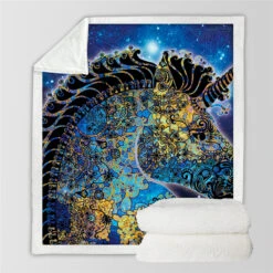Mandala Unicorn Themed Sherpa Fleece Blanket